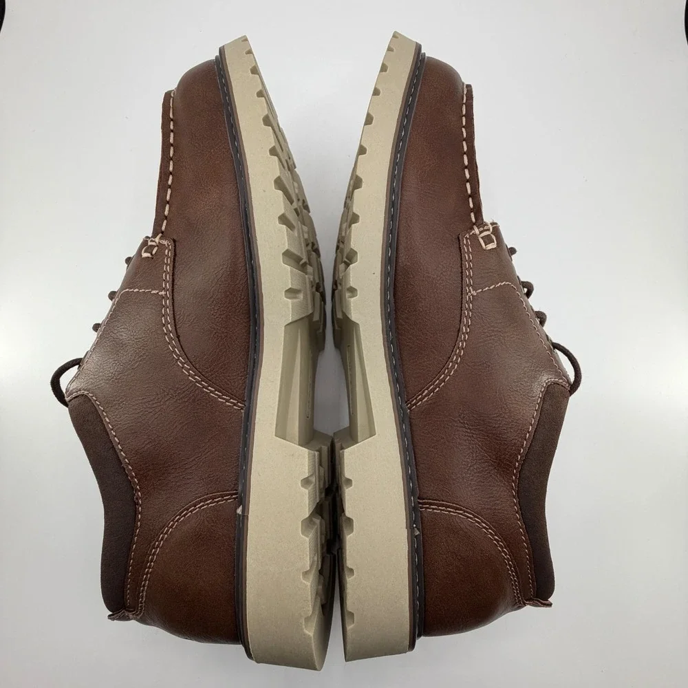Eddie Bauer Strider Boat Shoes Mens Size 13 Tan Brown‎ Moc Toe Lace Up NEW